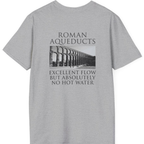 Roman Aqueducts Service Review Back Print T-Shirt - Sport Grey back