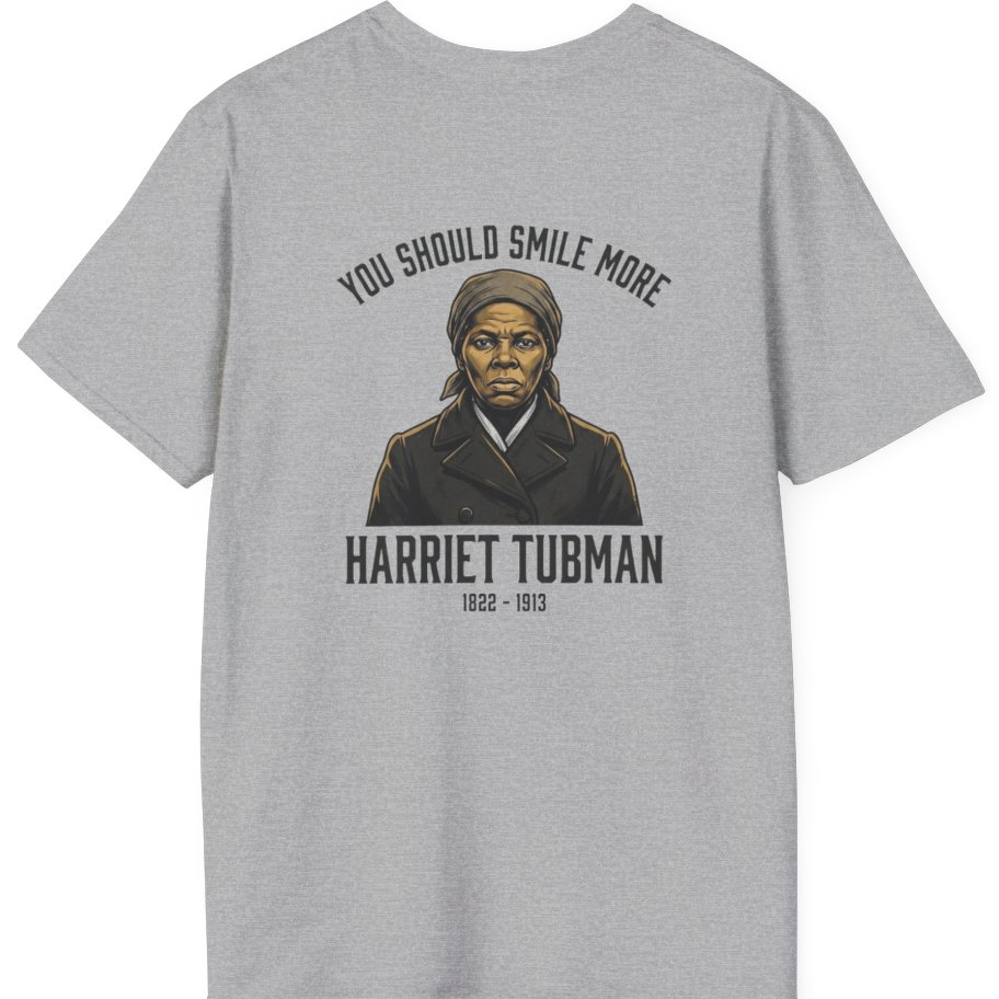 You Should Smile More Harriet Back Print T-Shirt - Sport Grey back