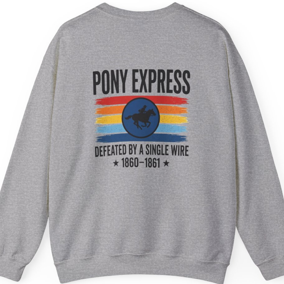 Pony Express Memorial Back Print Sweatshirt - Sport Grey back
