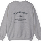 Civil War River Ironclads Back Print Sweatshirt - Sport Grey back