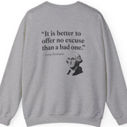George Washington No Excuse Back Print Sweatshirt - Sport Grey back
