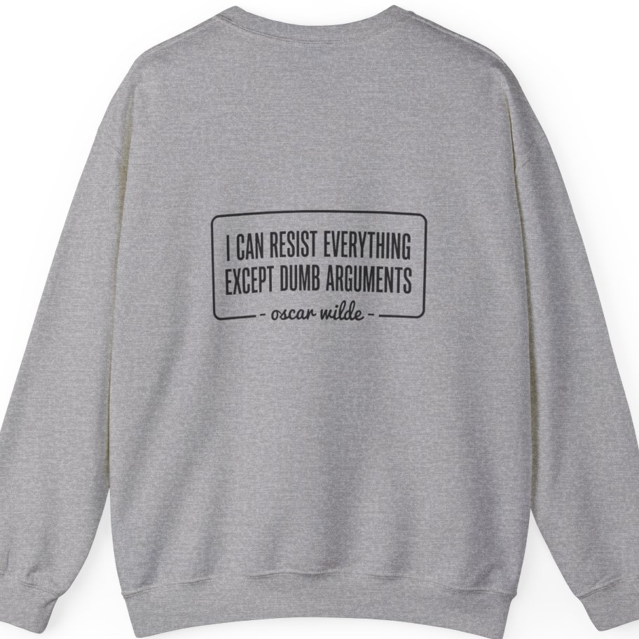 Oscar Wilde Quote Back Print Sweatshirt - Sport Grey back