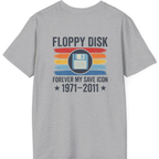 Floppy Disk Memorial Back Print T-Shirt - Sport Grey back