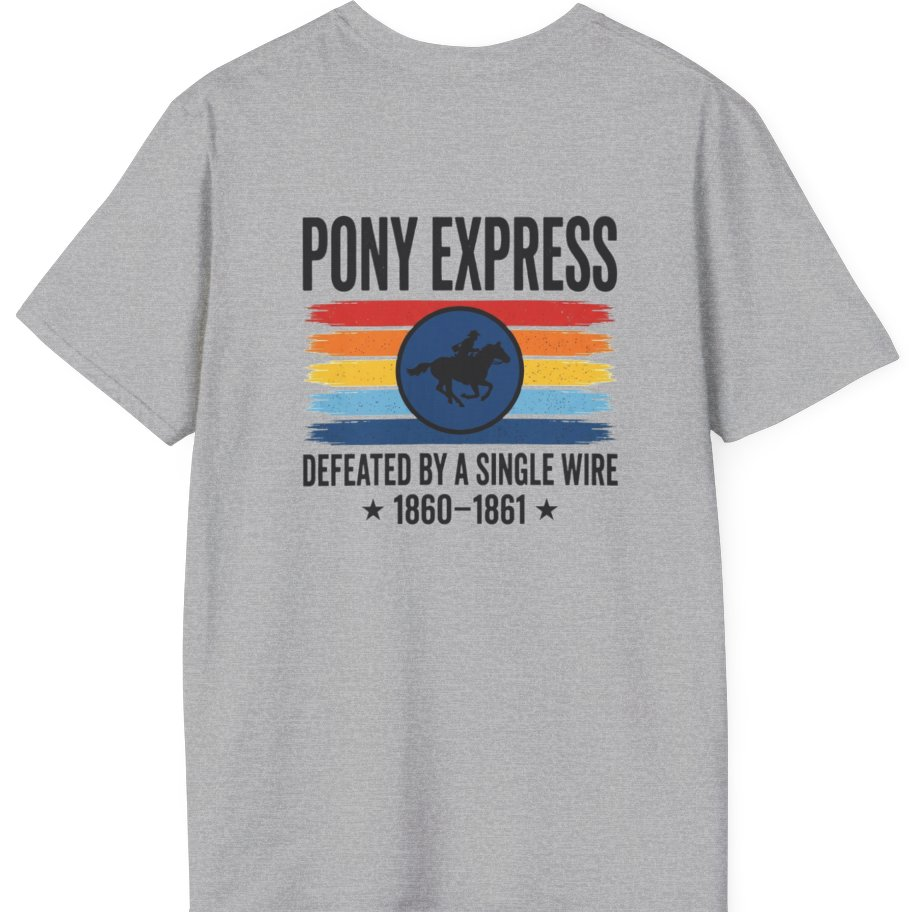 Pony Express Memorial Back Print T-Shirt - Sport Grey back
