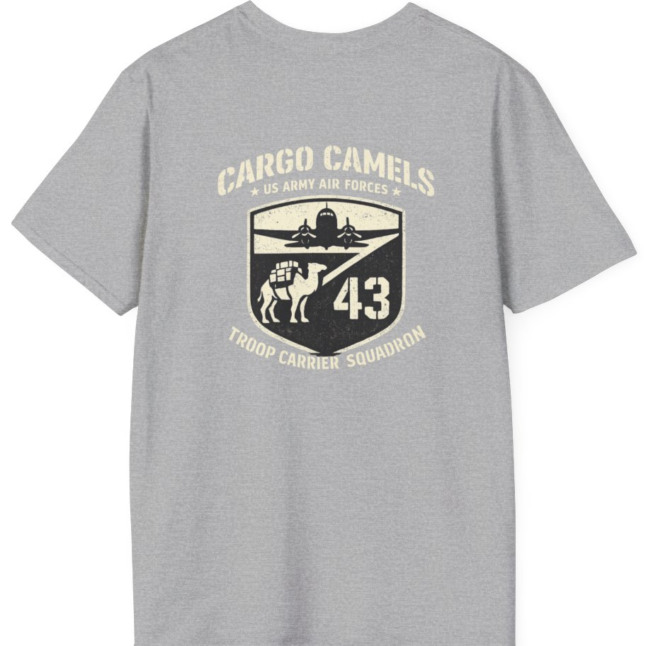 Cargo Camels WWII Usaaf Troop Back Print T-Shirt - Sport Grey back