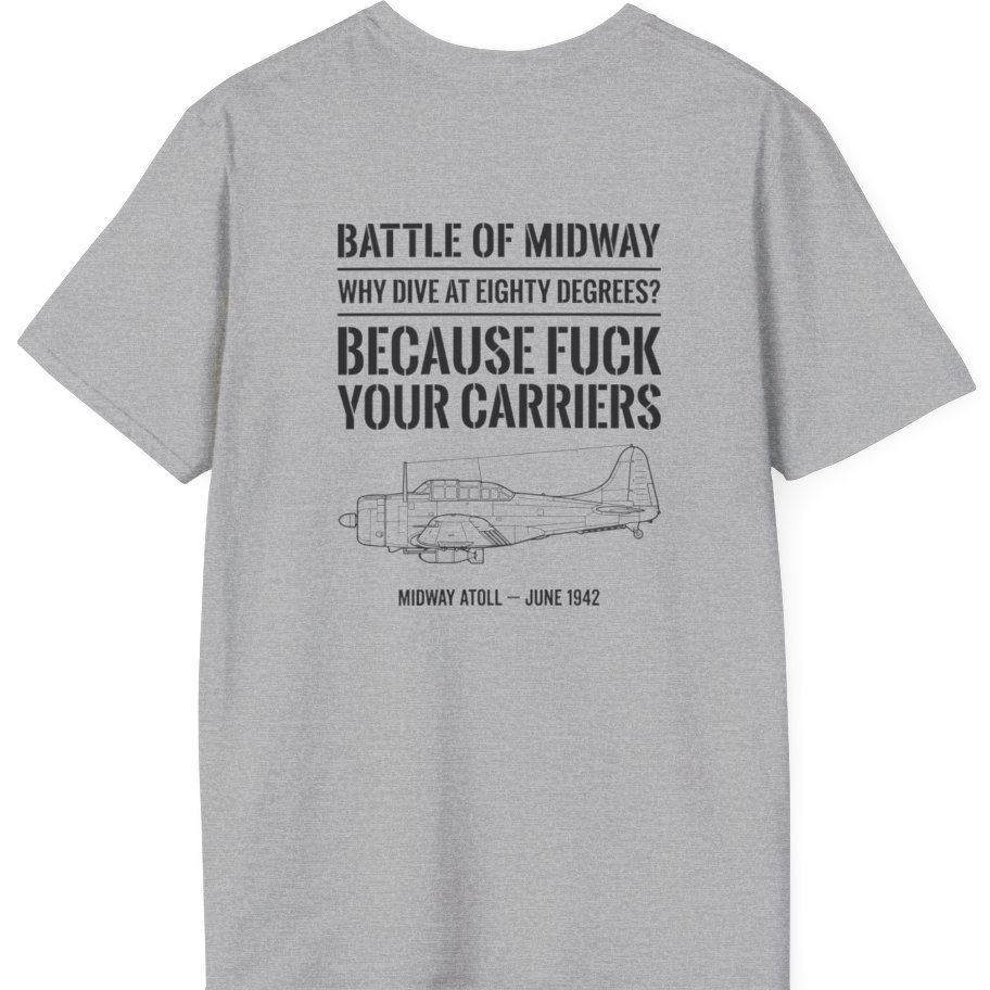 Battle of Midway Back Print T-Shirt - Sport Grey back