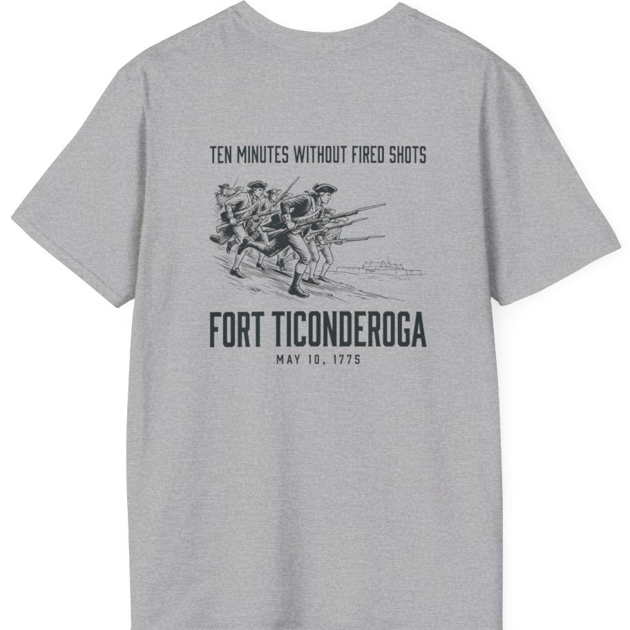 Fort Ticonderoga Ten Minutes Back Print T-Shirt - Sport Grey back