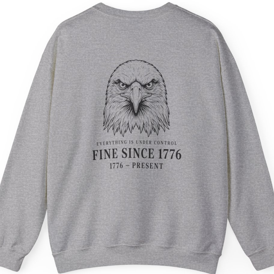 Stressed Eagle Fine Since Back Print Sweatshirt - Sport Grey back
