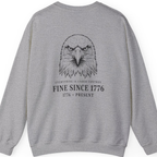 Stressed Eagle Fine Since Back Print Sweatshirt - Sport Grey back