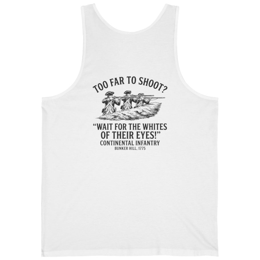 Whites of Their Eyes Bunker Back Print Tank Top - White back