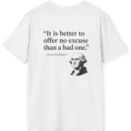 George Washington No Excuse Back Print T-Shirt - White back