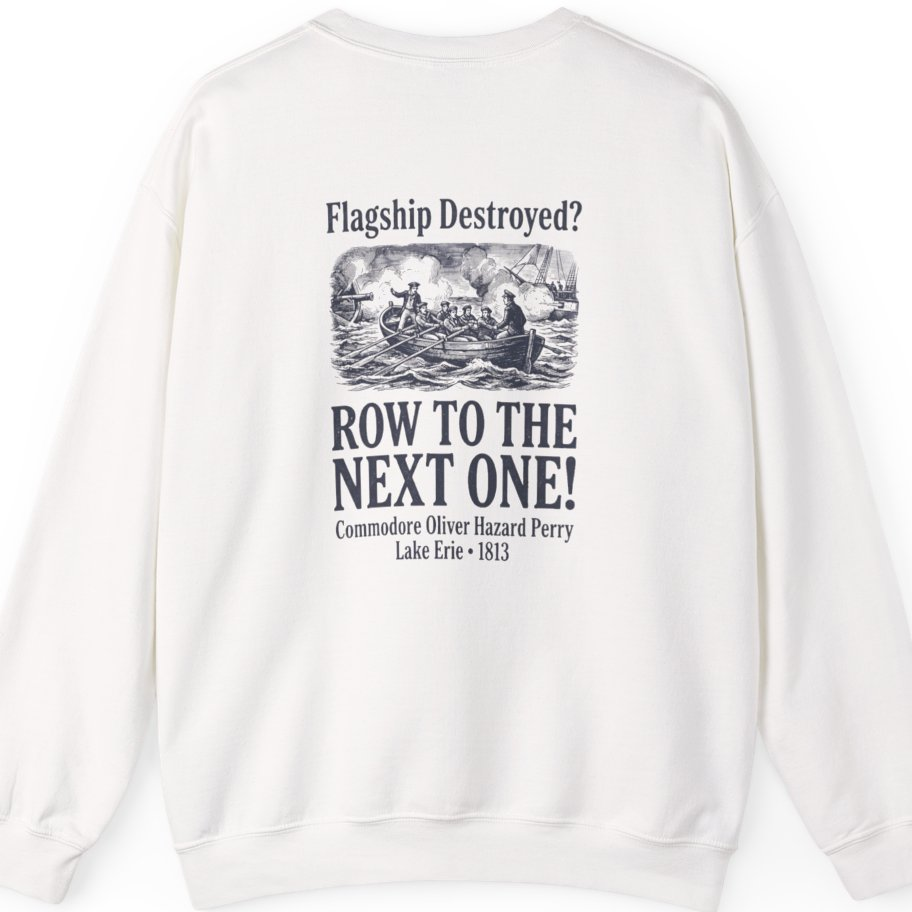 Row To The Next Ship Back Print Sweatshirt - White back