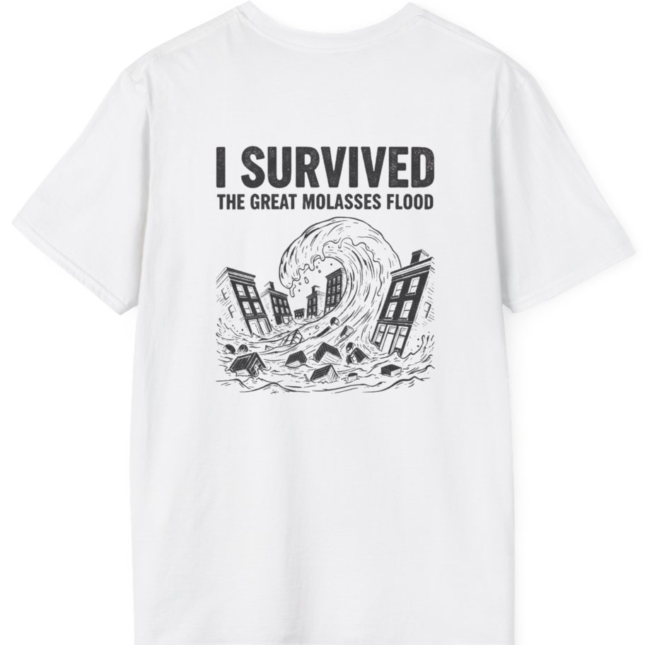 Great Molasses Flood Back Print T-Shirt - White back