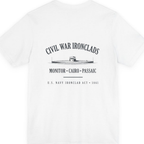Civil War River Ironclads Back Print Premium Tee - White back