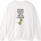 History Repeats Itself Back Print Sweatshirt - White back