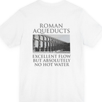 Roman Aqueducts Service Review Back Print Premium Tee - White back