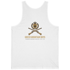Green Mountain Boys Crest Back Print Tank Top - White back