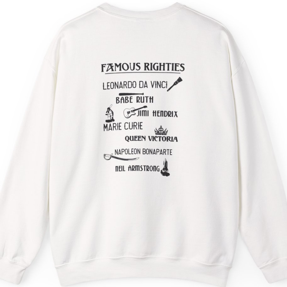 Famous Righties Back Print Sweatshirt - White back