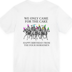 Four Horsemen Birthday Party Back Print Premium Tee - White back