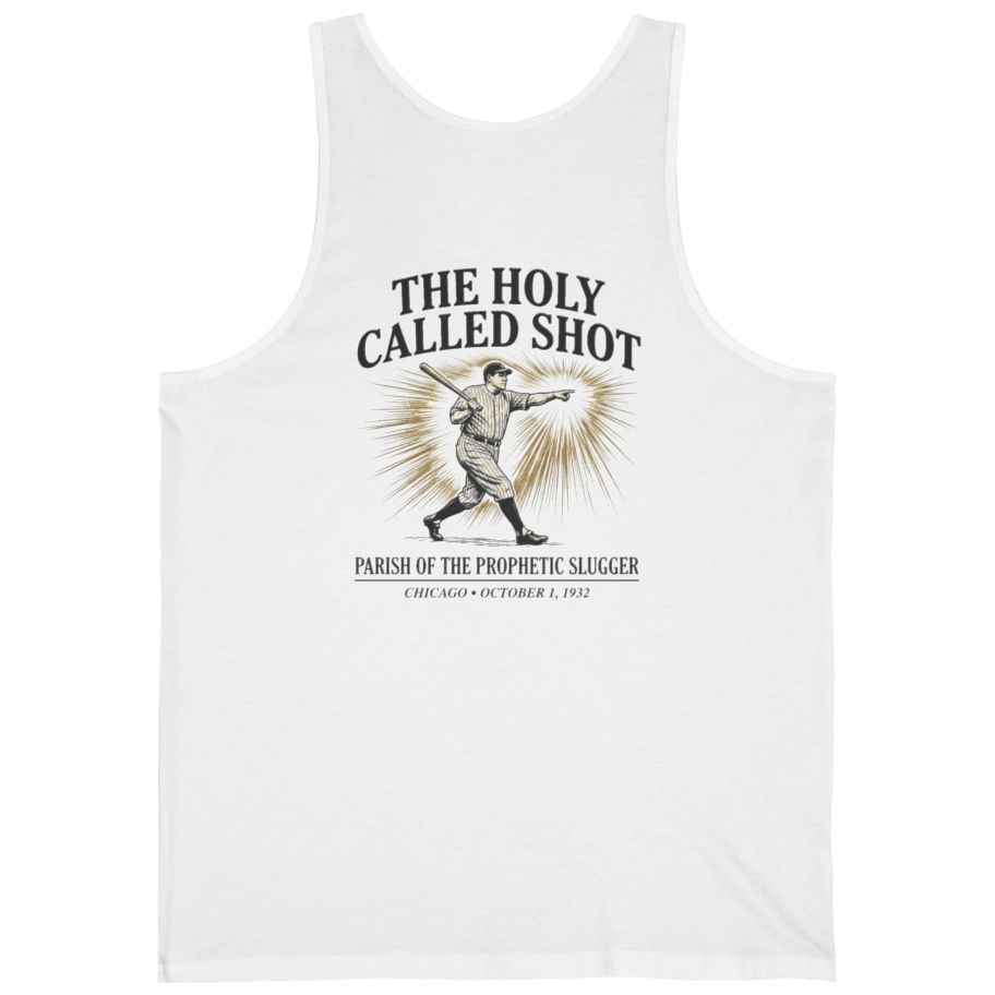 Divine Called Shot Back Print Tank Top - White back