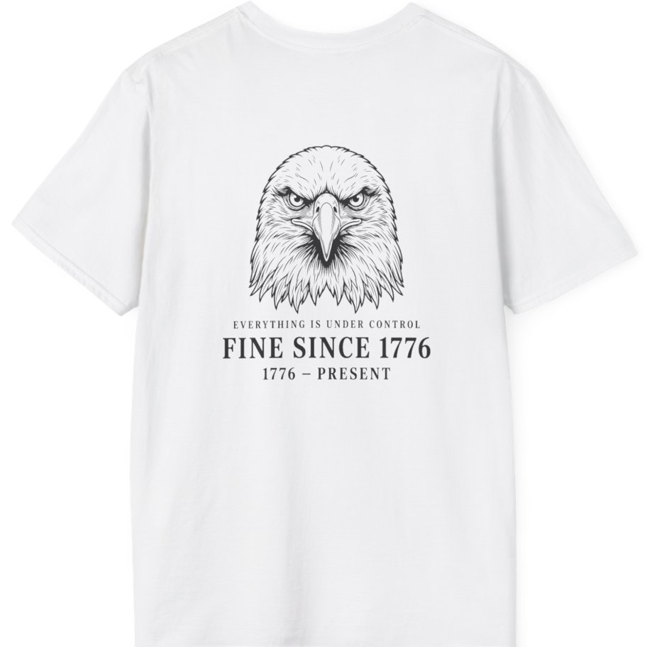 Stressed Eagle Fine Since Back Print T-Shirt - White back