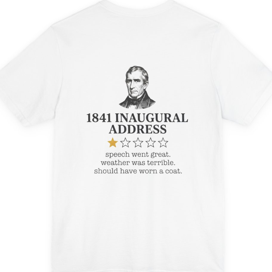 Inaugural Address Review Back Print Premium Tee - White back