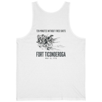 Fort Ticonderoga Ten Minutes Back Print Tank Top - White back