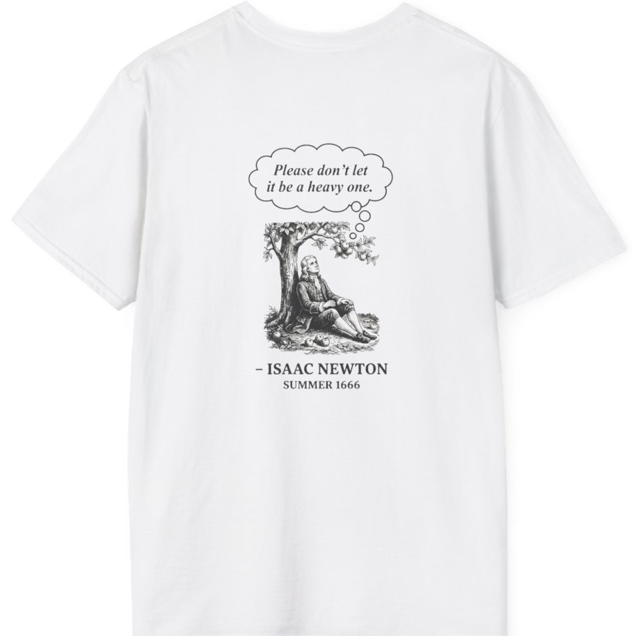 Newton Gravity Anxiety Back Print T-Shirt - White back