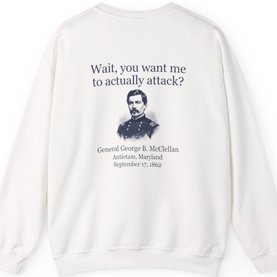 Mcclellan Antietam Attack Back Print Sweatshirt - White back