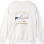 Blue Nosed Fighter Group Back Print Sweatshirt - White back