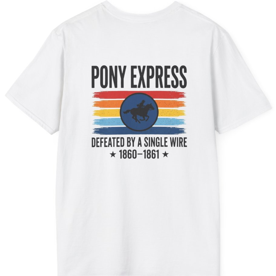 Pony Express Memorial Back Print T-Shirt - White back