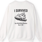 I Survived The Hindenburg Disaster Back Print Sweatshirt - White back