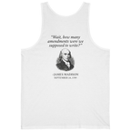 Madison Bill of Rights Deadline Back Print Tank Top - White back