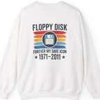 Floppy Disk Memorial Back Print Sweatshirt - White back