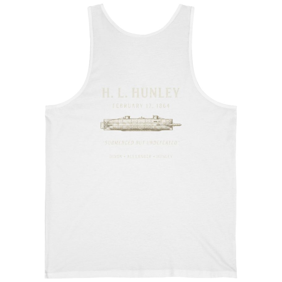 Css Hunley Submarine Memorial Back Print Tank Top - White back
