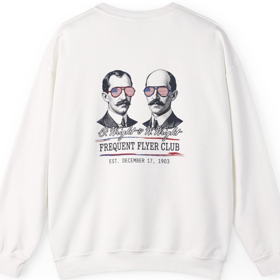Wright Brothers Frequent Flyer Back Print Sweatshirt - White back