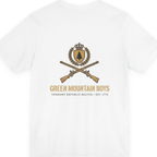 Green Mountain Boys Crest Back Print Premium Tee - White back