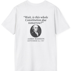 Madison Constitution Deadline Back Print T-Shirt - White back