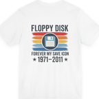 Floppy Disk Memorial Back Print Premium Tee - White back