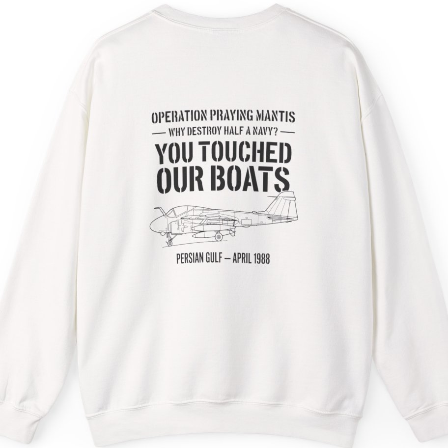 Operation Praying Mantis Back Print Sweatshirt - White back