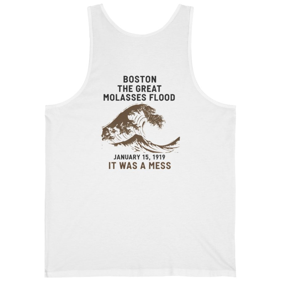 Boston The Great Molasses Flood Back Print Tank Top - White back