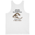 Boston The Great Molasses Flood Back Print Tank Top - White back