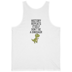 History Repeats Itself Back Print Tank Top - White back