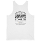 Pompeii Thermal Resort Back Print Tank Top - White back
