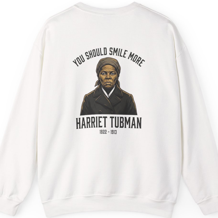You Should Smile More Harriet Back Print Sweatshirt - White back