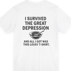 Great Depression Back Print Premium Tee - White back