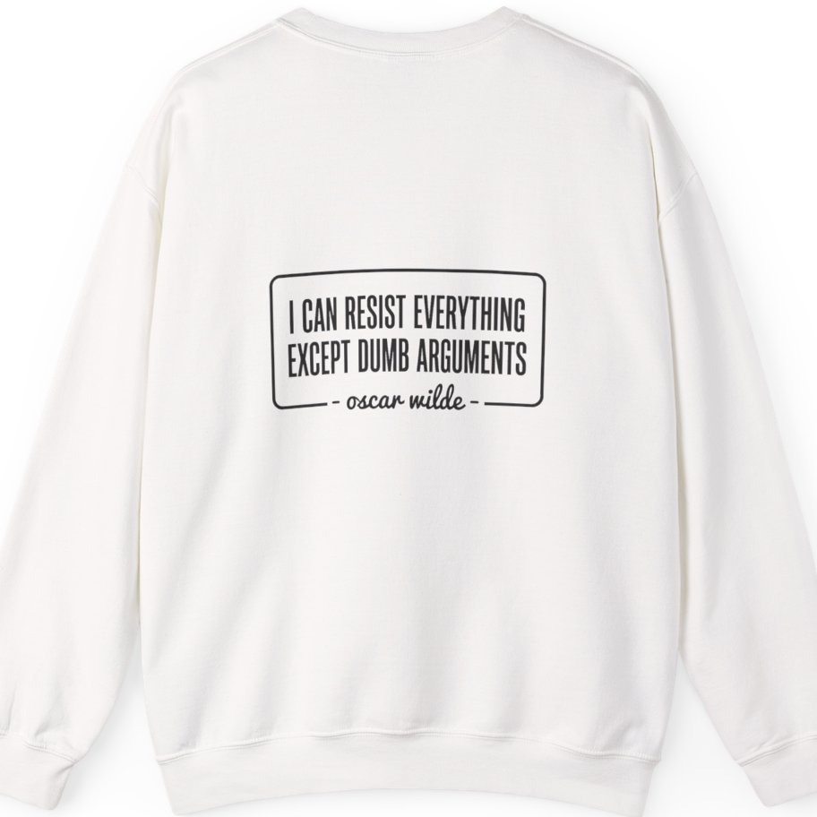 Oscar Wilde Quote Back Print Sweatshirt - White back