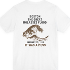 Boston The Great Molasses Flood Back Print Premium Tee - White back