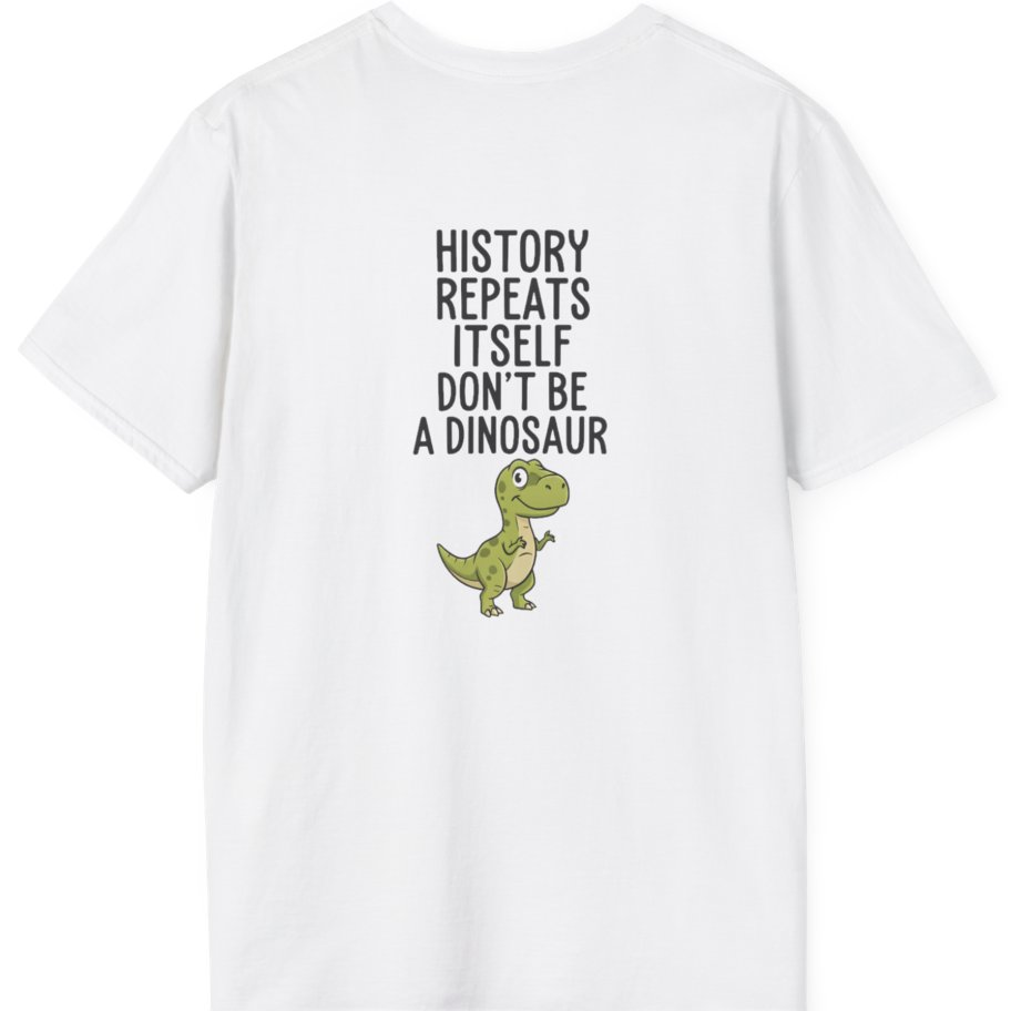 History Repeats Itself Back Print T-Shirt - White back
