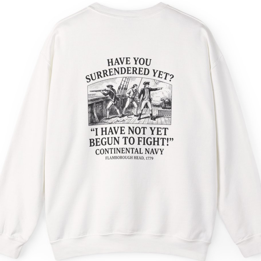 Not Yet Begun To Fight Back Print Sweatshirt - White back